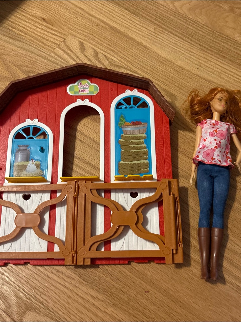 Barbie Sweet Orchard Farm Barn Play set W/ Doll Kids Toy